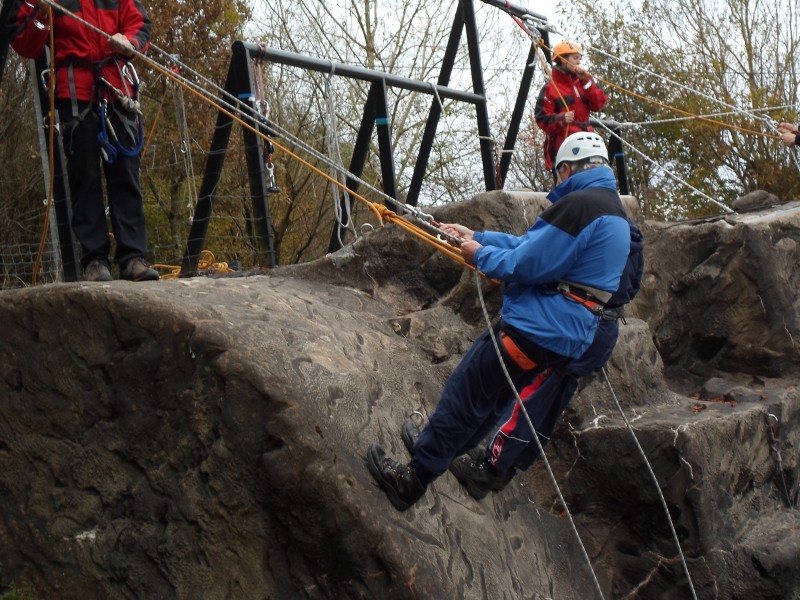 Spud with Andrew abseiling